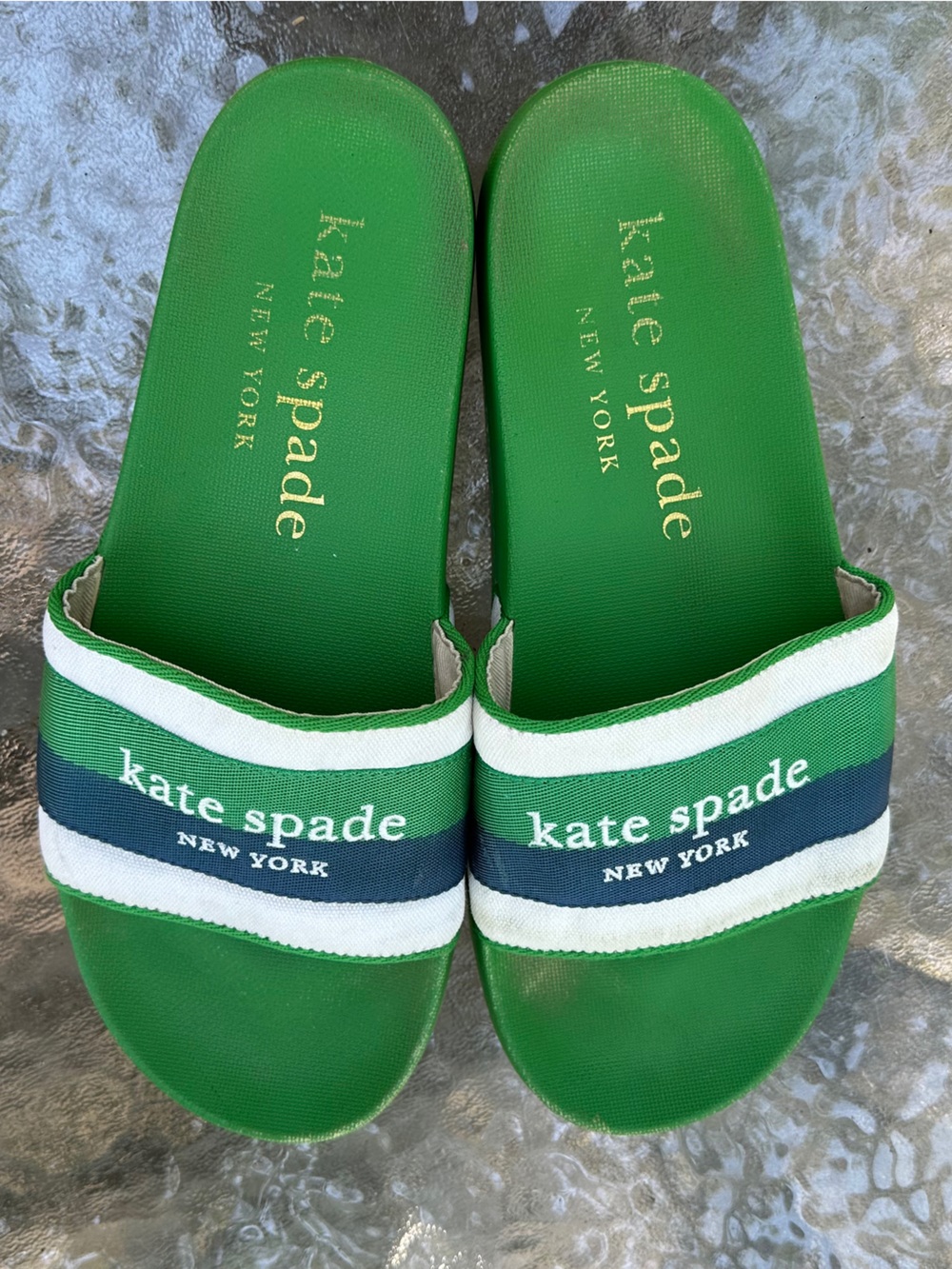 Kate Spade Canvas Pool Slides